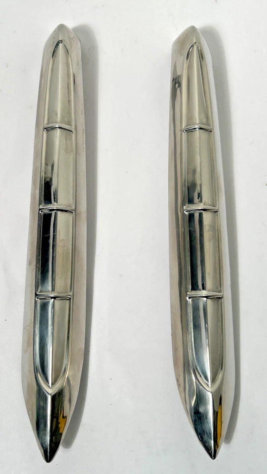 Plymouth Fury 1959 cuarto de panel trasero extremo de aleta acabado cromado Belvedere Savoy par Foto 1 de 4