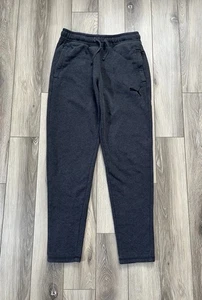 PUMA Dark Gray Fleece Straight Leg Sweatpants Embroidered Logo Mens Size Small - Picture 1 of 8