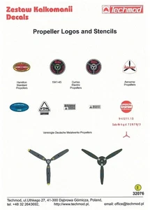 Techmod 32076 Propeller Logos and Stencils 1/32 scale decals - Picture 1 of 2