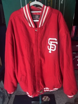 San Francisco SF Giants Bomber Jacket Mens 6XL JH Designs 80% Wool 20% Nylon - Image 1 of 3