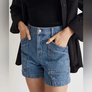 Madewell The Perfect Vintage Mid-Length Cargo Jeans Short in Fernlane Wash Gr. 29 - Bild 1 von 8