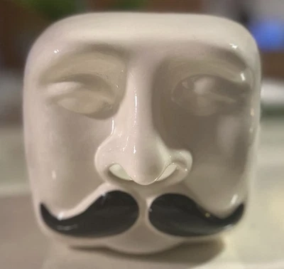 Vintage Fitz & Floyd Mustache Man Nose Ceramic Tissue Box Cover Rare HTF - Image 1 of 4