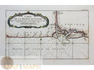 West Africa maps, Carte De La Riviere De Kalbar. Bellin 1764 - Image 1 of 4