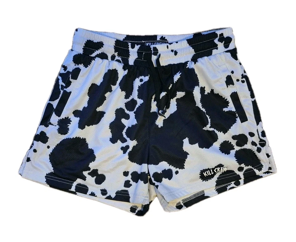 Kill Crew Moo Thai Shorts (Mid Thigh Cut) - Black Cow Size Large - Image 1 of 4