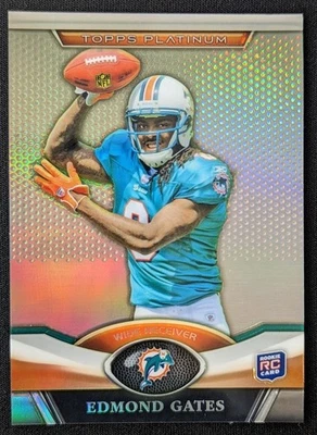 2011 Topps Platinum #62 Edmond Gates RC Miami Dolphins - Image 1 of 2