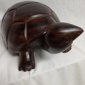 Vintage Hand-Carved Ironwood Sea Turtle Figurine - Picture 1 of 8