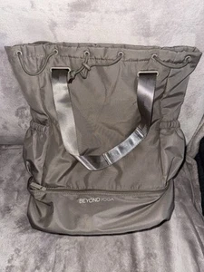 Beyond Yoga Gym Bag Taupe Convertible Tote or Backpack Shoe Compartment Great! - Picture 1 of 6