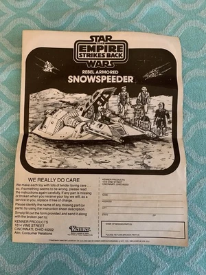 Hoja de instrucciones original manual Kenner Star Wars 1980 Snowspeeder vintage Foto 1 de 4