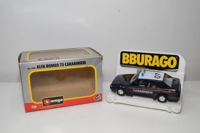 B70 1:24 BBURAGO BURAGO 0189 189 ALFA ROMEO 75 CARABINIERI POLIZIA MIB - Immagine 1 di 4