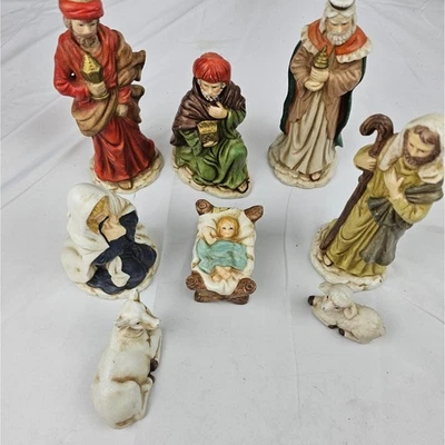 Belén de porcelana vintage 8 piezas decoración navideña Foto 1 de 4
