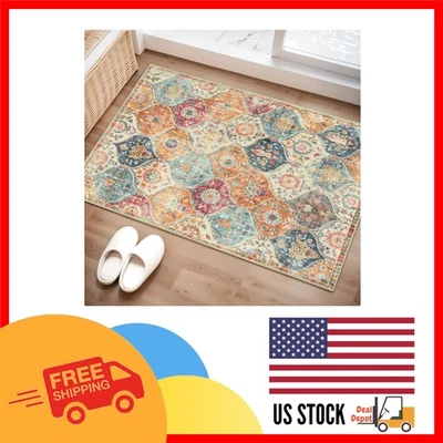 Moroccan Trellis 2x3 Rug - Easy-Care Non-Slip Carpet for Entryway & Living Room - Image 1 of 4