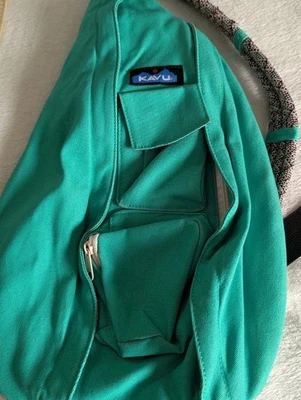 KAVU Rope Sling Bag Women's Teal Crossbody Shoulder Backpack Gorpcore Hiking - Image 1 of 4