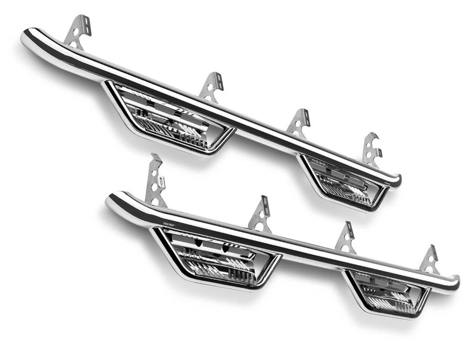 N-Fab Stainless Steel Cab Length Podium Steps Fit 14-18 Slvrd/Sra 1500 Double Cb Foto 1 de 4