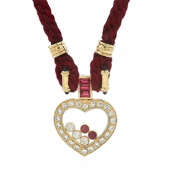 Chopard Happy Diamond Necklace Diamond Ruby K18YG P0044558 - Image 1 of 4