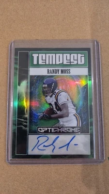 2025 Leaf Optichrome Shimmer Randy Moss Tempest Auto 1/1 Minnesota Vikings  - Image 1 of 2