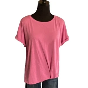 Simply Vera Elegant Pink Tee with Cuffed Sleeves, Size Medium - Picture 1 of 10