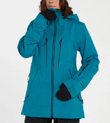 NWT Womens Volcom VS 3L stretch Gore-tex snowboard jacket Glacier Blue XL $650 - Image 1 of 4