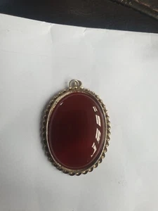 Juego de colgantes grandes de ágata cabujón rojo en plata de ley totalmente sello - Imagen 1 de 12