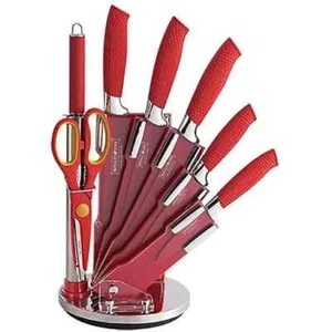 Messerblock mit Messer rot, 8-teilig - Bild 1 von 4