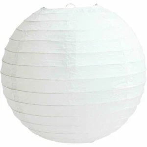 1x12" White Round Paper Lantern Halloween Party Decorations With Wire Supporter - Picture 1 of 1
