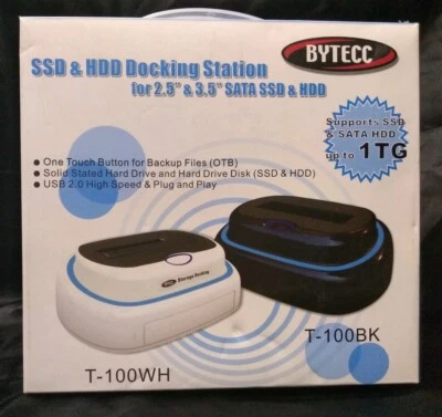 NEW in Open Box BYTECC Docking Station for 2.5" & 3.5" SATA SSD & HDD- Black - Image 1 of 4