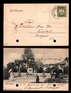 Postal OPC 1906 Alemania Worishofen Baviera a Feuerbach 43798 - Imagen 1 de 1