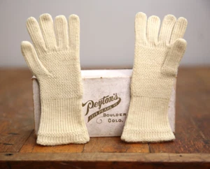 Antique Vintage Children’s Hand Knit Wool Gloves w/ box Peyton's Boulder, CO - Picture 1 of 13