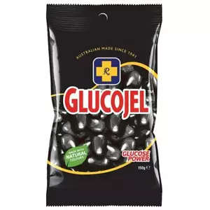 Glucojel Black Jellybeans 3/5/7/10 Bags X 150 g Best Value Jelly Beans Glucogel - Picture 1 of 12