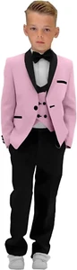 Boy's Suits 3 Pieces Formal Slim Fit For Kids Sets Wedding Tuxedo with Jackets - Picture 1 of 27