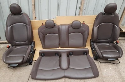 MINI COOPER D F56 13-21 FRONT AND REAR SEAT SET IN BROWN LEATHER - Image 1 of 4
