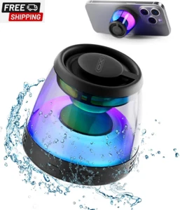 Magnetic Bluetooth Speaker, Portable Bluetooth Speaker with RGB Light, Waterproo - Picture 1 of 15