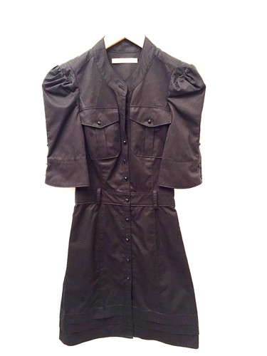 Abito nero manica corta in cotone Balenciaga taglia 36