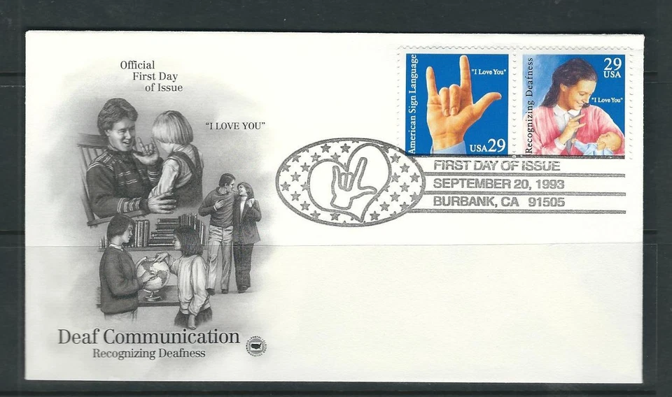 US Scott # 2783-2784 Deaf Communication FDC. Artcrfat Cachet.  - Image 1 of 1