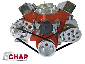 Kit de conversión de polea serpentina SBC ALT PS Chevy bloque pequeño eléctrico WP EWP 2 - Imagen 1 de 4