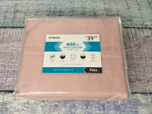 At Home 4 Piece - 400 TC  Performance Sheet Set Pink  - 100% Cotton Full Size - Picture 1 of 16