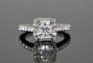 $5,800 Tacori 18K White Gold Round Diamond Full Bloom Engagement Ring Band Sz 4