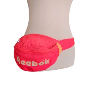REEBOK vintage 1980s bumbag fluro pink bright fanny pack belt bag retro aerobics - Picture 1 of 12