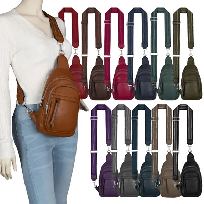 Brusttasche Umhängetasche Schultertasche Cross Body Bag Kunstleder Damen Tasche - Bild 1 von 4