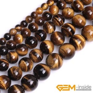 Natural Tiger's Eye Gemstone Round Beads For Jewelry Making 15" 4mm 6mm 8mm 10mm - Picture 1 of 64