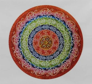 Beautiful Holographic Rangoli Round Indian Mandala Sticker 24.4cm (MSBRS-314) - Picture 1 of 3