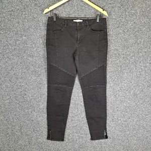 Pantalones de mezclilla para mujer Zara talla 42 AU14 W32 gris negro cónicos tiro medio elásticos - Imagen 1 de 9