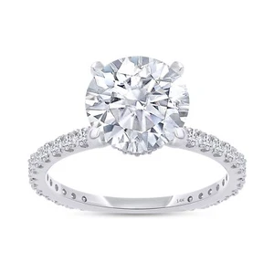 3Ct Diamond Engagement Solitaire Ring 14K Lab Grown G/SI1 GIA Cirtified - Picture 1 of 7