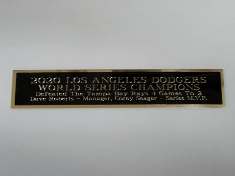 Los Angeles Dodgers 2020 World Series Nameplate For A Baseball Bat Case 1.25 X 6 Cover