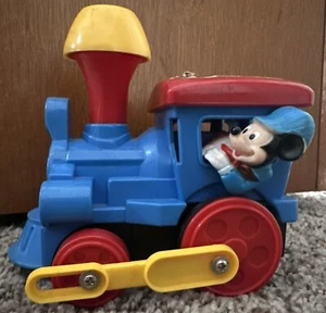 Vintage Disney Mickey Mouse Choo Choo Train Engine Gyro Powered Plastic Toy 1980 - Picture 1 of 6