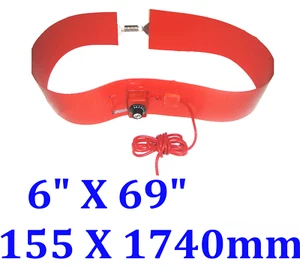 Riscaldatore in silicone 6" X 69" 155 X 1740mm 1000W banda tamburo 55G con comando - Foto 1 di 12