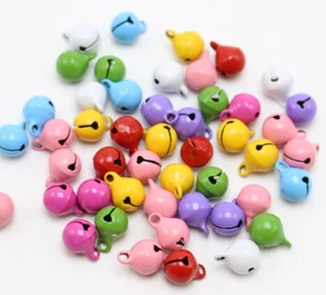 50 Mixed Color JINGLE BELLS ~Christmas~Beads Charms 8mm Decoration DIY Craft - Picture 1 of 6