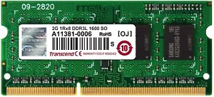 Transcend (2x 2GB) 1600MHz PC3-12800 1Rx8 1.5V 1.35V 204-Pin DDR3L SODIMM Memory - Picture 1 of 1