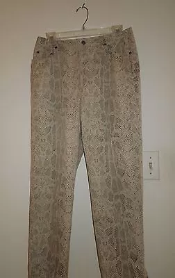 DE COLECCIÓN Liz Claiborne Lizwear 100% Algodón Recortado Pierna Recta Estampado Reptil 10 Foto 1 de 4