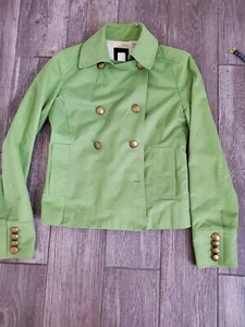 J CREW-SZ Double Breasted-Lined-Light Green Cotton-Jacket/Blazer sz XS. - Picture 1 of 8