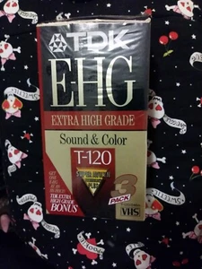 3 TDK EHG Extra High Grade T-120 Blank VHS Tapes Sealed Avilyn Technology - Picture 1 of 8